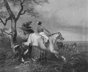 Ein Reiter Auf Einem Falben, Der Im Begriff Ist, Einen Zaun Zu Uberspringen Ein Reiter Auf Einem Falben, Der Im Begriff Ist, Einen Zaun Zu Uberspringen
