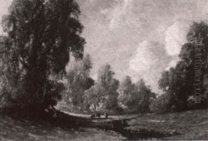 Impressionistic Pastoral Scene by Hermann (August) Kruger