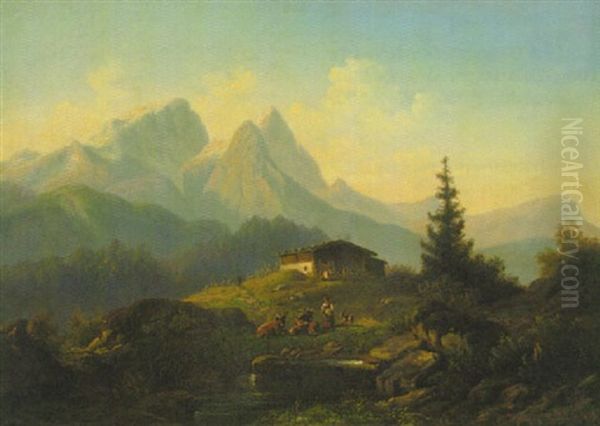 Alm Mit Blick Auf Die Zugspitze - view 1