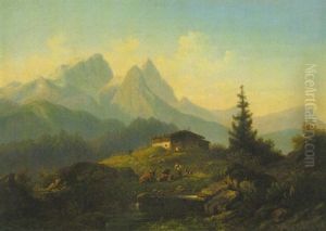 Alm Mit Blick Auf Die Zugspitze