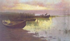 Abendstimmung Uber Einer Seelandschaft by Ferdinand Kruis