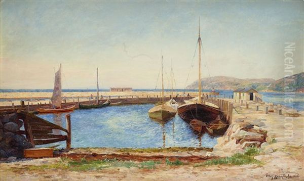 Hamnmotiv Med Vy Mot Kullen - view 1