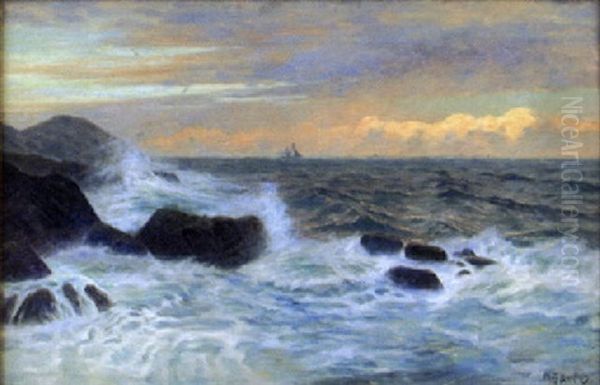 Segelfartyg Utanfor Klippig Kust (kullen?) - view 1