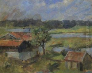 Landschaft Mit Bauerngehoft by Karl Krummacher