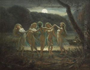 Tanzende Bacchantinnen In Vollmondnacht