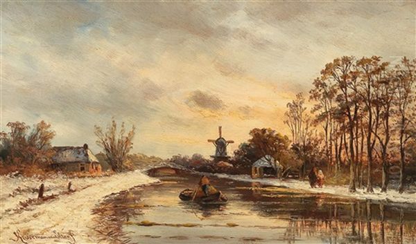Winter Landscape With Windmill - view 1