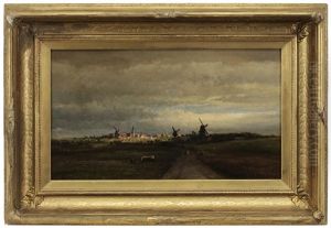 Sunlight Breaking Over A Village by Hendrik Dirk Kruseman van Elten