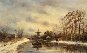 Winterstimmung An Einem Hollandischen Kanal