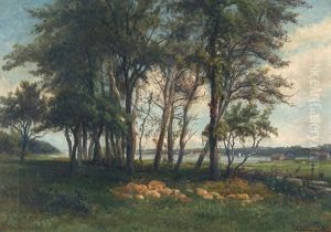 Abendliche Flussuferpartie by Hendrik Dirk Kruseman van Elten