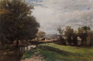 A Farm Near A Stream by Hendrik Dirk Kruseman van Elten