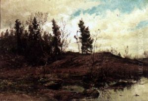 Fall Landscape With A Pond by Hendrik Dirk Kruseman van Elten