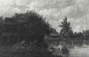 Farm By The Lake by Hendrik Dirk Kruseman van Elten