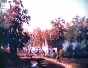 Crossing The Bridge By The Mill by Hendrik Dirk Kruseman van Elten