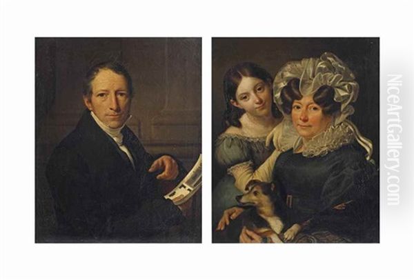 Portrait Of Hendrik De Valk (1774-1833); And Portrait Of Aletta Anthonia Van Pleuren (1776-1843) And Sara De Valk - view 1