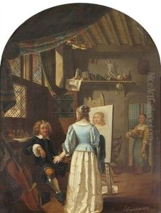 Im Atelier Eines Malers by Cornelis Kruseman