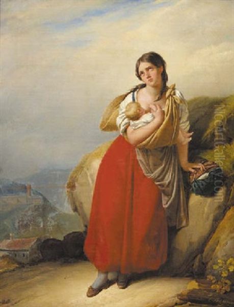 Het Gevallen Meisje: A Young Mother And Her Infant In A Mountain Landscape - view 1