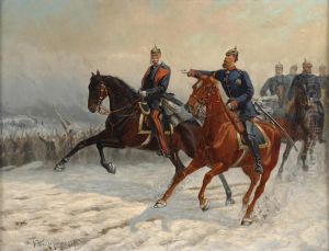 Wilhelm I., Friedrich Iii. Und Generale Beim Inspizieren Der Fronttruppen.