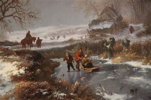 Travellers In A Winter Landscape Travellers In A Winter Landscape