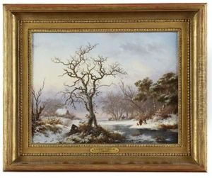 A Winter Landscape by Frederik Marinus Kruseman