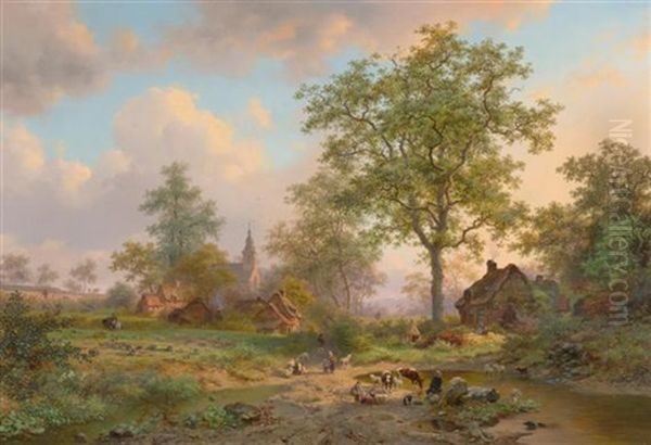 Landschaft Mit Schafer Und Herde - view 1