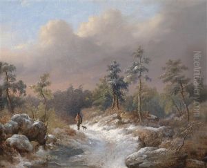 Wanderer Mit Hund Am Heimwg (study)