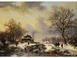 Eisvergnugen In Einer Winterlandschaft