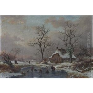 The Frozen Pond by Frederik Marinus Kruseman