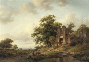 A Summer Landscape With The Ruins Of Brederode Castle Near Haarlem