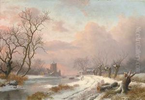 A Dutch River Landscape In Winter A Dutch River Landscape In Winter
