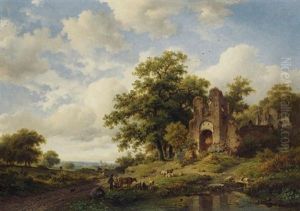 Summer Landscape With A View Of The Ruins Of The Brederode Castle Summer Landscape With A View Of The Ruins Of The Brederode Castle