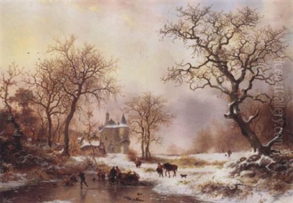 Skaters In A Winter Landscape - view 1