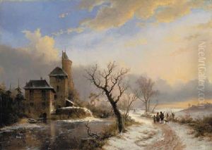 Winter Landscape With Figures Near A City Gate