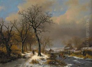 A Winter Landscape by Frederik Marinus Kruseman