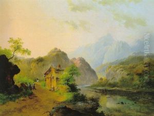 Ansicht Von Altenahr Mit Reisenden