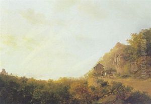 Travellers In A Landscape With A River In The Distance Travellers In A Landscape With A River In The Distance