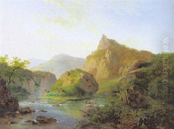 Rotslandschap Met Bergrivier - view 1