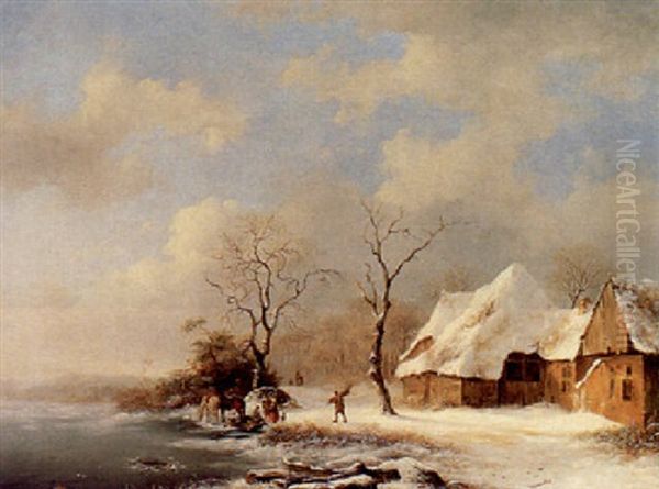 Woodgatherers In A Winter Landscape - view 1
