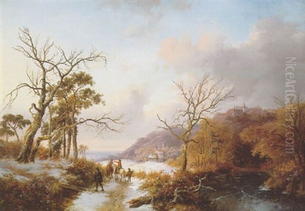 Travellers In A Winter Landscape - view 1