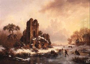 Sunset On A Frozen Pond