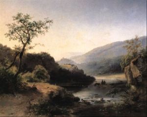 Extensive Summer Landscape With Figures And Cattle Extensive Summer Landscape With Figures And Cattle