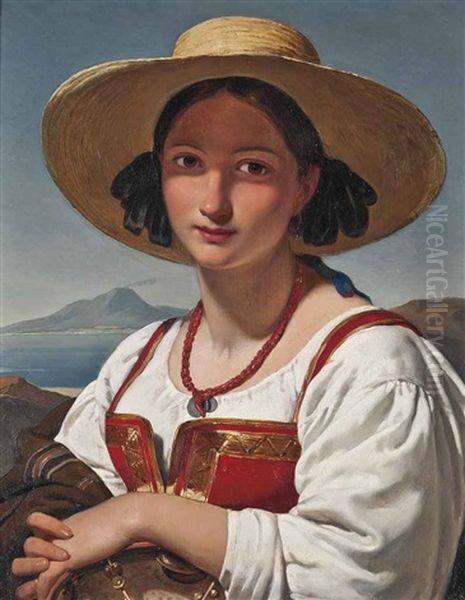 A Neapolitan Girl Before Vesuvius - view 1