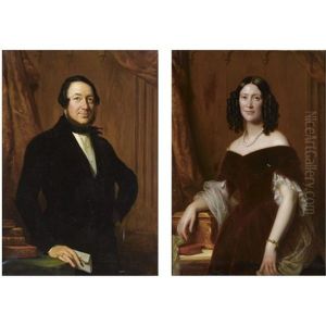 A Portrait Of Jonkheer Johan Carel Willem Fabricius, Heer Van Leyenburg, Loenen, En Wolferen (+ A Portrait Of His Wife, Adriana Wilhelmina Clara Hooft; Pair) A Portrait Of Jonkheer Johan Carel Willem Fabricius, Heer Van Leyenburg, Loenen, En Wolferen (+ A Portrait Of His Wife, Adriana Wilhelmina Clara Hooft; Pair)
