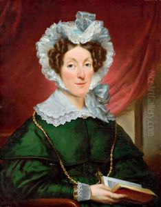 Bildnis Einer Dame Im Grunen Kleid Mit Ruschenhaube by Jan Adam Janszoon Kruseman