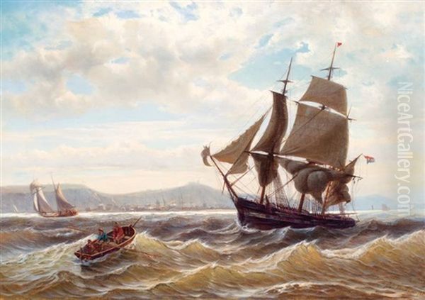 Visserboten Op Woelig Water Voor De Engelse Rotskust - view 1