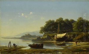 Fischerboote Am Strand by Jan Theodoor Kruseman
