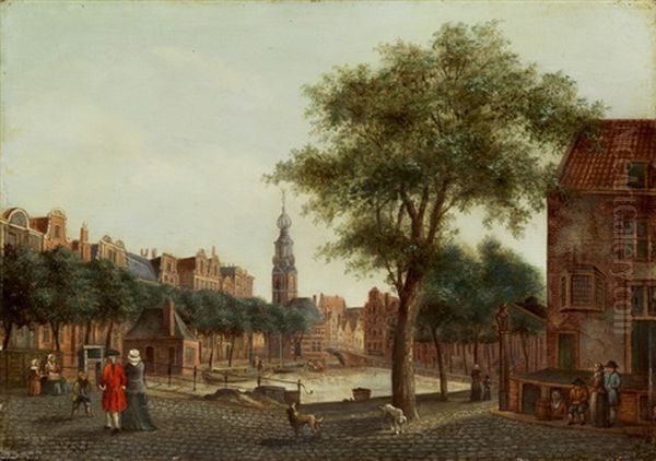 Ansicht Von Amsterdam Mit Figurenstaffage - view 1