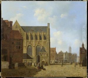 Dorfplatz Mit Ansicht Der Kirche In Nymwegen