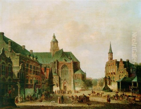 A Busy Day On A Townsquare - view 1