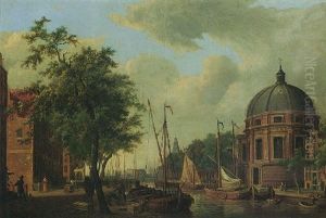 Amsterdam, A View Of The New Round Lutheran Church On The Singel, From The Canal