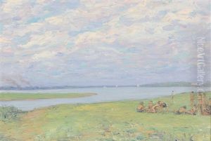 Swimmers By The River by Vasyl Hryhorovych Krychevsky